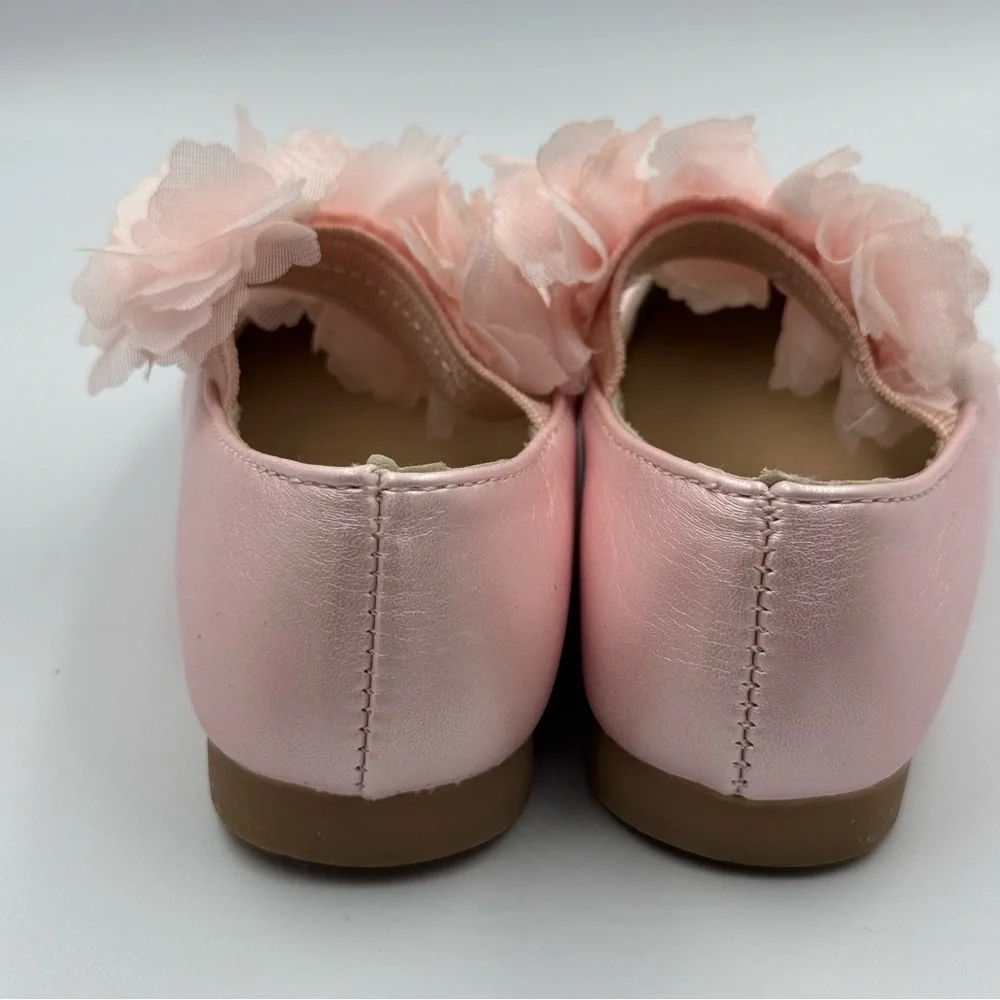 Kensie Girl Pink Ballerina Flats With Flower Strap Size 5 Dress Shoes